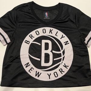 NBA NY Brooklyn Nets NBA Black Crop Top Size: M